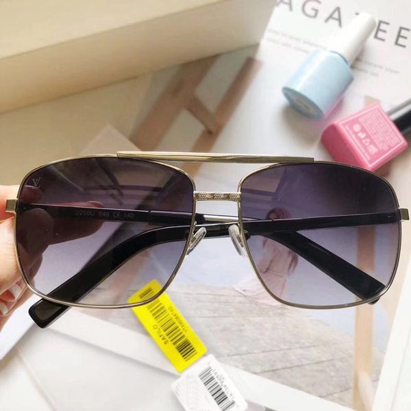 

wholesale-men brand designer sunglasses 0259 attitude sunglass gold frame square metal frame vintage style outdoor classical model with box, White;black