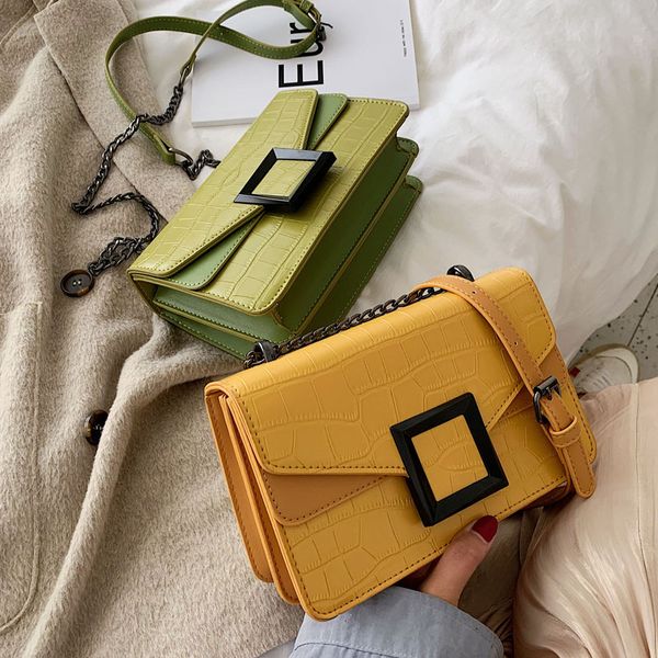 

fashion candy chains women shoulder bags messenger bag crocodile pu leather crossbody bag lady small purses 2020