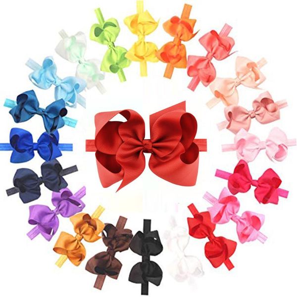 

muqgew 2020 new baby hair accessories princess 20pcs bow baby girl hair accessories solid cute band opaska dla dziewczynki, Slivery;white
