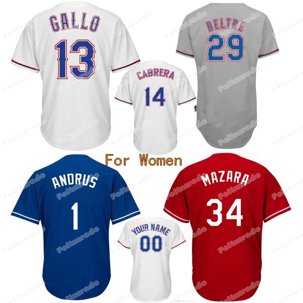 

Womens LADY Texas Joey Gallo Asdrubal Cabrera Nomar Mazara Shin-Soo Choo Ronald Guzman Delino DeShields Elvis Andrus Adrian Beltre Jerseys