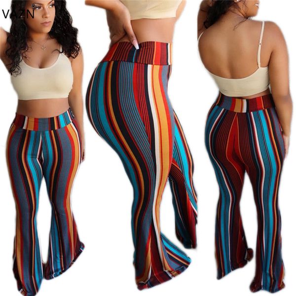 

vazn new 2019 summer long pants colorful pants women full-length skinny boot cut women long mk2012, Black;white