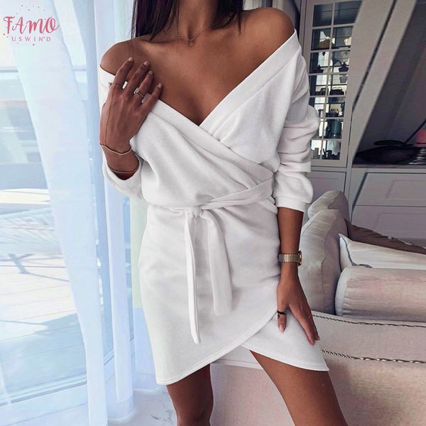 

летние женщины вечернее платье sukienki vestidos сплошной цвет глубокий v образным вырезом платье популярное с длинным рукавом sukienka хеле, Black;gray