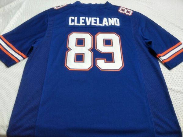 

men florida gators tyrie cleveland #89 real full embroidery college jersey size s-4xl or custom any name or number jersey, Black;red