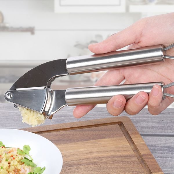 

garlic press stainless steel garlic mincer professional stainless steel kitchen tool crush mince garlic cloves ginger root