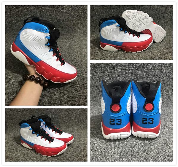 

new color 9 university red white blue men sports shoes good quality 9s mens basketball shoes sneakers with box