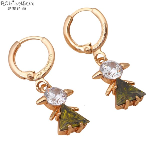 

peridot drop earrings for women jewelry golden color green crystal zirconia lovely dangle health girl fashion jewelry je722, Silver