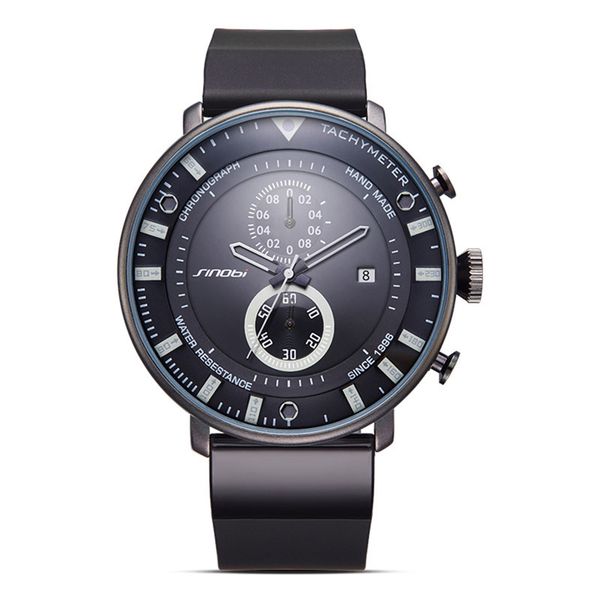 

2019 new listing fashion men sports watch stainless steel strap multi-function waterproof quartz men's watch relogio masculino, Slivery;brown