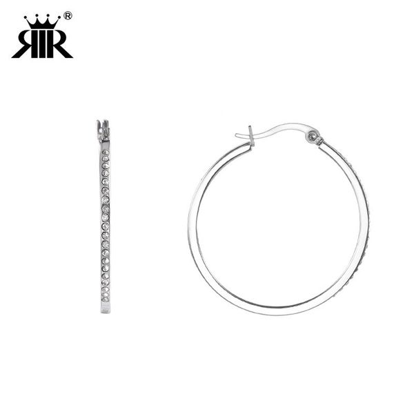 

rir large silver hoop earrings round hoop earrings with crystals beautiful sparkling hoops with channel set stones for women, Golden