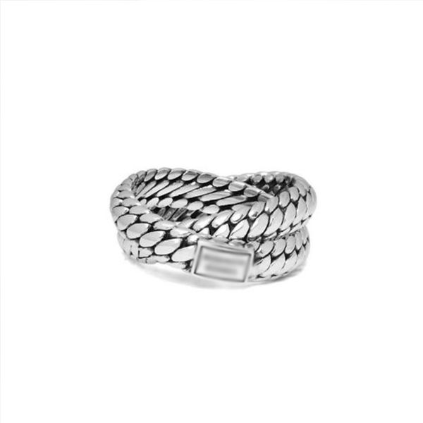 

2019 new retro jewelry motorcycle chain double ring stainless steel gold charm jewelry bicycle ring punk curb chain gift vr385, Golden;silver