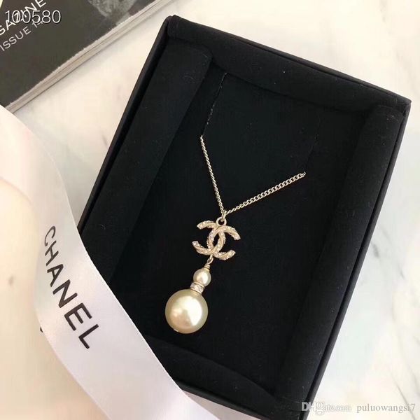 

De igner brand choker necklace jewelry pearl tyle ilver plated necklace ilver necklace pendant for women gift 2019