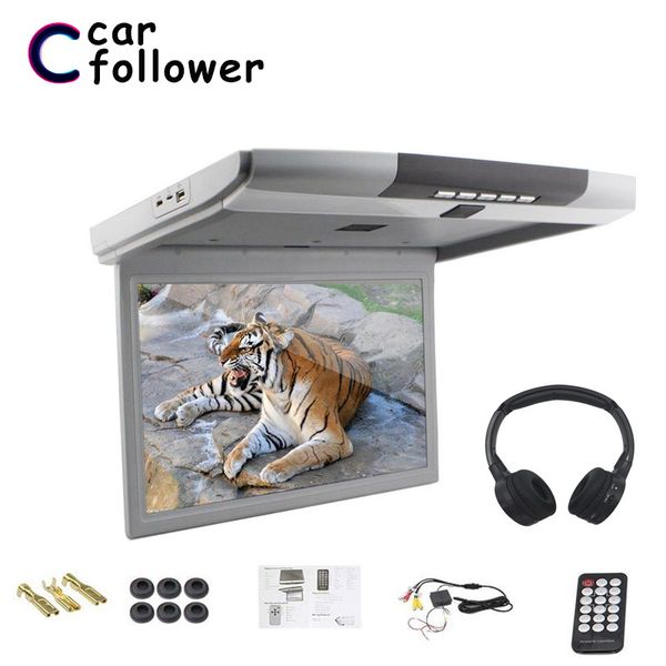 

15.6 inch car monitor roof mp5 player led screen support ir/fm transmitter usb sd hdmi built-in speaker/microphone tv for car