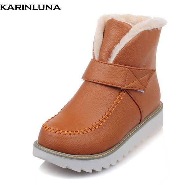 

karin new arrivals dropship large size 44 snow boots women shoes leisure winter plush russia cute ankle boots shoes woman, Black