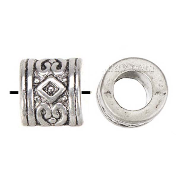 

wholesales beads diy charms bracelets bangles large hole round heart diamond vintage silver metal jewellery accessories new 7mm 200pcs/lot, Black