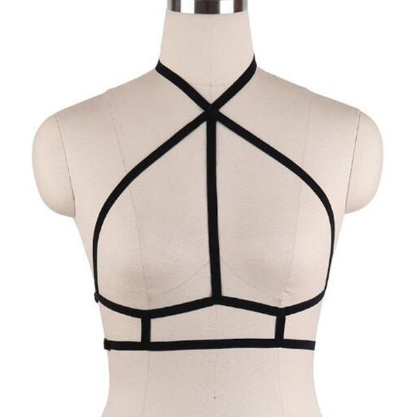 

fashion women's lingerie harness bra hollow cage bralette bustier, Red;black