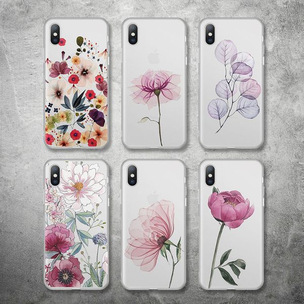 

custom uslion matte flower case for iphone 11 pro max 8 7 6 6s plus clear phone case for iphone x xs xr xs max soft tpu silicone cover