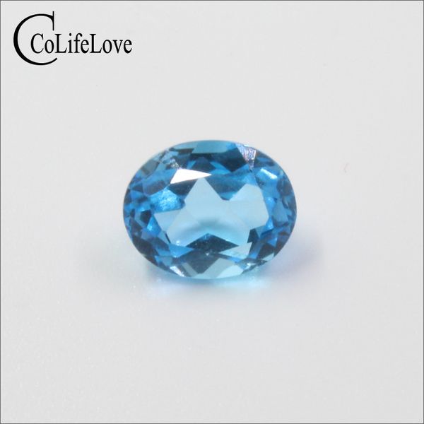 2.5 CT Oval Cut Topaz Gemstone 8 мм * 10 мм Real Natural Light Blue Topaz Свободные драгоценные камни Оптовые драгоценные камни для ювелирных изделий для магазина