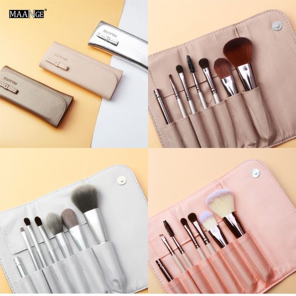 MAANGE Pro Makeup Brushes Set 7 pcs Maquiagem Cosméticos Brushes Sombra Sombra de Olho Fundação Mistura Escova com Bolsa de Maquiagem