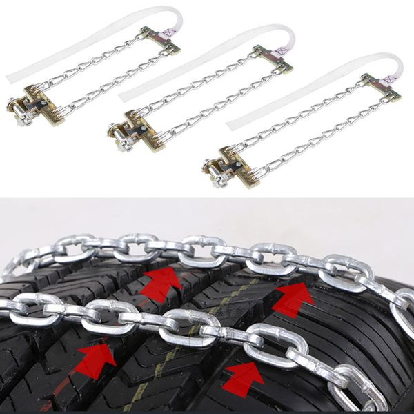 

3pcs tire anti-skid steel chain snow mud car security tyre clip-on chain for car truck suv motorcycle