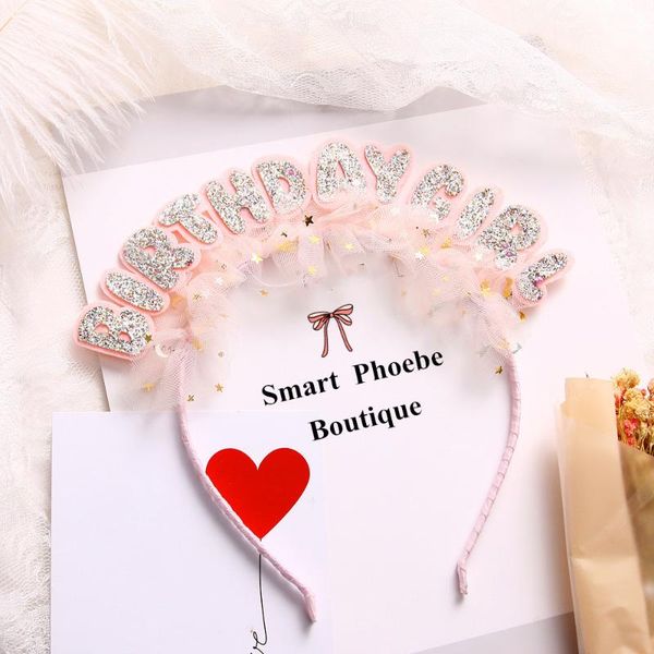 

новый ручной бутика 5шт мода смазливая блеск birthdaygirl star марлевые hairbands princess party headware аксессуары для волос, Slivery;white