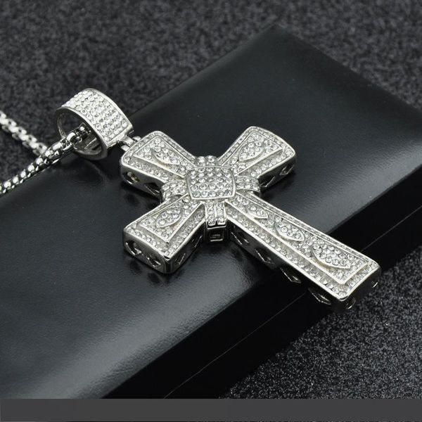 

luxury silver chains belief charms necklace fashion cross pendant necklaces hip hop mens women cross necklaces lovers gifts