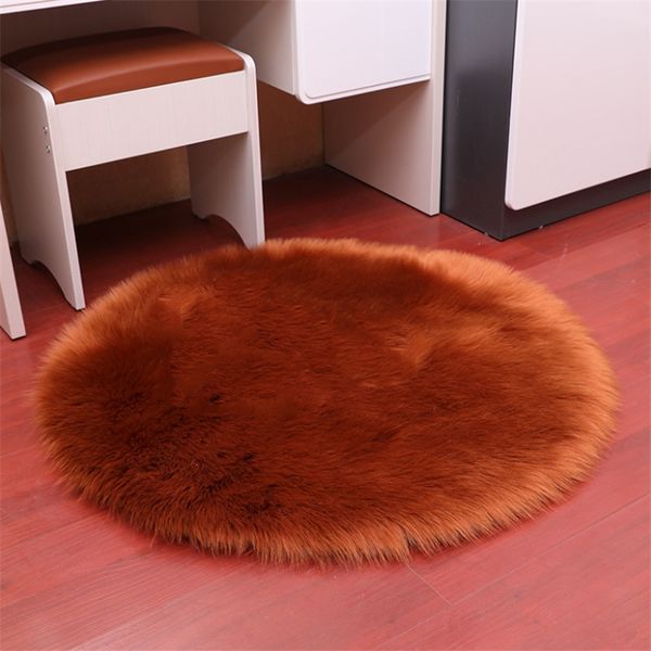 

european style imitation wool long hair carpet round diameter 140cm wool bedroom coffee table living room thickening soft carpet factory who