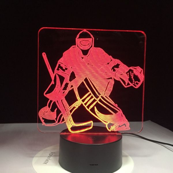 

ice hockey player sport 3d lamp 7 colorful led night light usb bedroom sleep lighting gifts for kids canadians decoration 3d1069