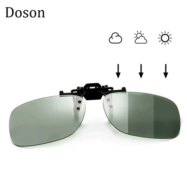 

pchromic polarized clip on sunglasses near-sighted driving night vision lens anti-uva anti-uvb sunglasses clip de sol uv400, White;black
