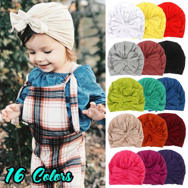 

newborn baby cute bowknot beanie hat toddler kids boy girl soft cotton warm baby hat, Yellow