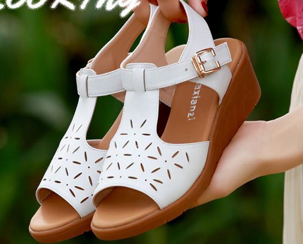 

2019 women's sandals in summer with new style slope heel @2289, Black