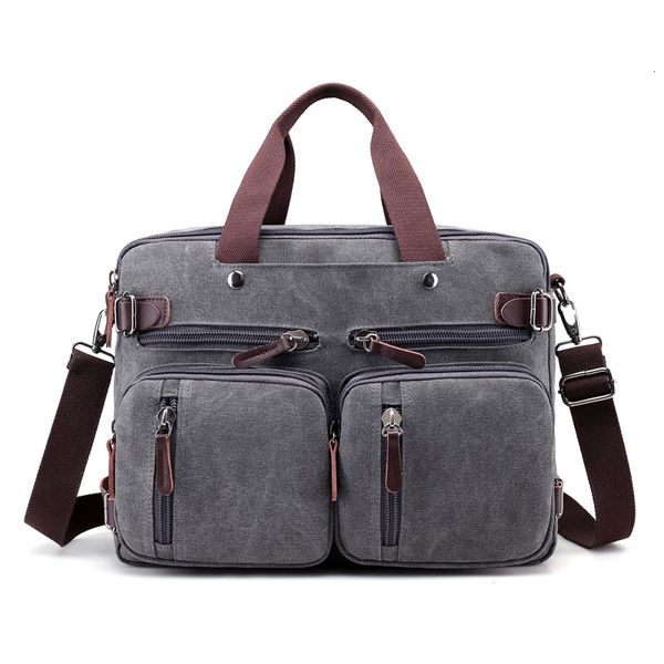 

2019 men's canvas briefcase vintage handbag large men casual messenger shoulder bag pocket multifunct business laptravel bag cj191201