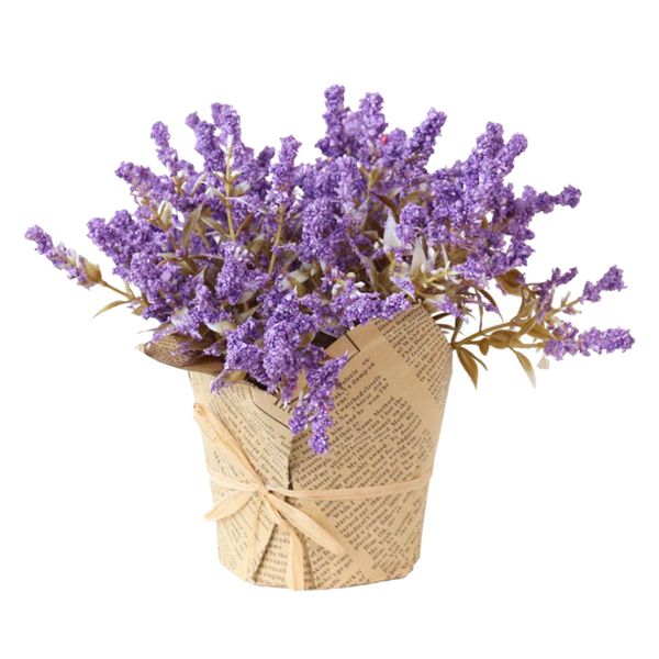 

artificial lavender gypsophila flowers bouquet potted flower