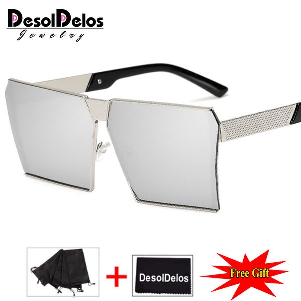 

fashion brand designer square flat lens sun glasses mirror women sunglasses men hip hop oversized lady eyeglasses male fda uv400, White;black