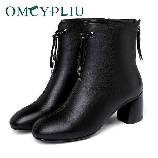 

ankle boots women 2019 winter booties black fashion woman plus size boot ladies shoes high heels female shoe botines mujer