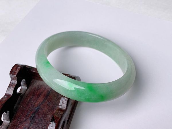 

other bracelets zheru jewelry natural myanmar jadeite 54-64mm light color two-tone bracelet elegant princess gift, Golden;silver