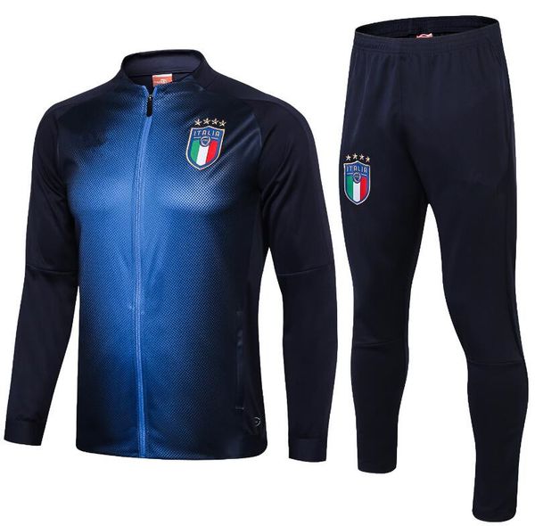 

new 19 20 european cup italy jacket tracksuit soccer set 2020 21 italy belotti verratti chiellini insigne football jacket sportswear sets, Black