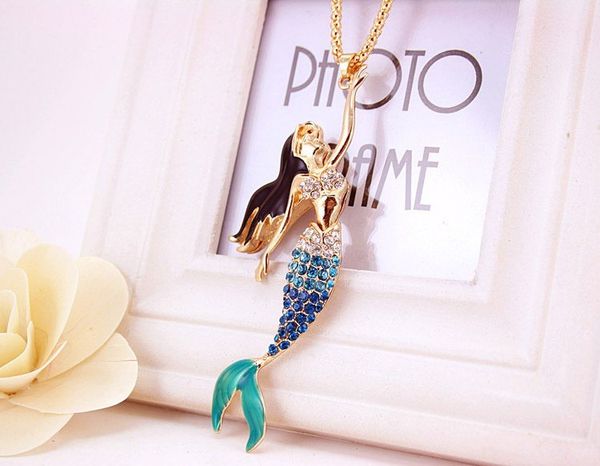 

fashion fish beauty pendant necklaces long necklace for women girlfriend gifts fashion jewelry wholesale, Silver