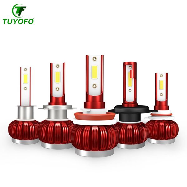 

tuyofo c7 led bulb 10000lm headlight h7 h4 hi/lo beam h1 h11 9005 9006 auto led head light car styling lamps 6000k cold white