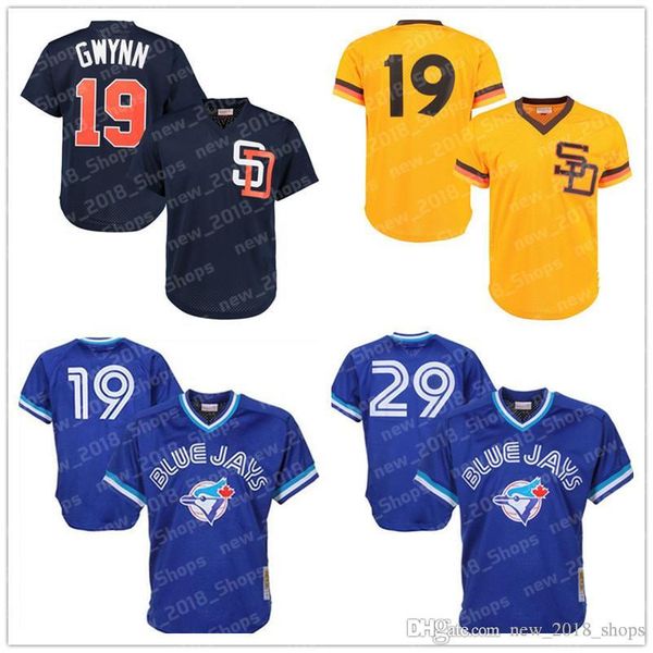 

Retro Mes19 Jose Bautista Toronto baseball Blue Jays 29 Joe Carter 19 Tony Gwynn 12 Roberto Alomar San Diego jersey Padres Josh 20 Donaldson