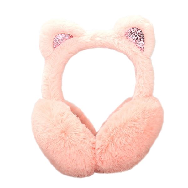 

2019 new winter warm women cartoon cat ears design windproof warm adjustable earmuffs 2.23, Blue;gray