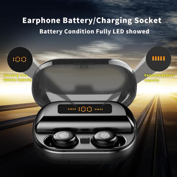 

v11 tws bluetooth headphones 2400mah led display wireless bluetooth v5.0 earphones 9d stereo waterproof earbuds with microphone