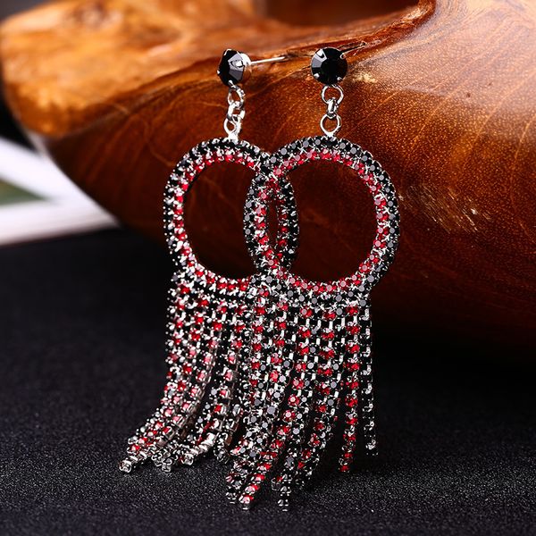 

exaggeration tassels ear nail woman nightclub of wang earrings ornaments, Golden