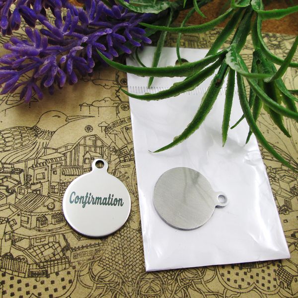 

40pcs--"confirmation"stainless steel charms more style for choosing diy charms pendants for necklace, Bronze;silver