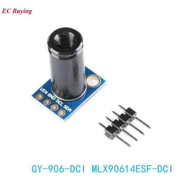 Freeshipping MLX90614ESF-DCI Módulo Sensor MLX90614 Sensores De Temperatura Infravermelho GY-906-DCI IIC Conector de Longa Distância Eletrônica DIY PCB