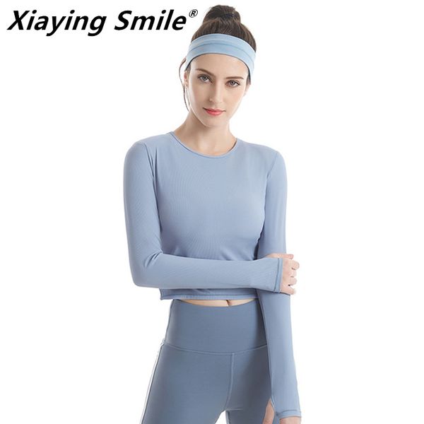 

yoga outfits xiaying smile tracksuit gym clothes for women long sleeve workout woman sport fitness cloth elastic wear, White;red