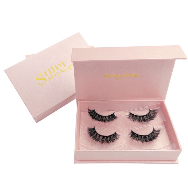

new 2 pair 3d mink eyelash 100% real handmade crossing lashes individual eyelashes mink lashes extension g804
