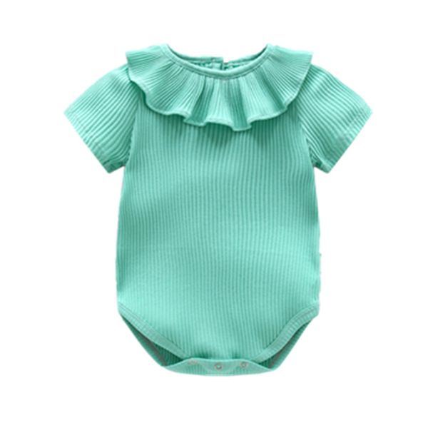 

лето 2019 baby girl вязаные bodysuits 6 цветов принцессы новорожденные детская одежда для девочек с коротким рукавом комбинезон детские кост, Blue