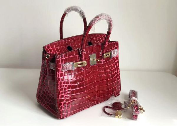 

iconic berkin 25-30-35cm alligator crocodile leather totes bags,turn lock closure,double handles,come with dust bag