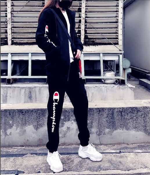 

new sweatshirts sweat suit mens 2019cham.pion hoodies brand clothing men's tracksuits jackets sportswear sets jogging suits hoodies, Gray