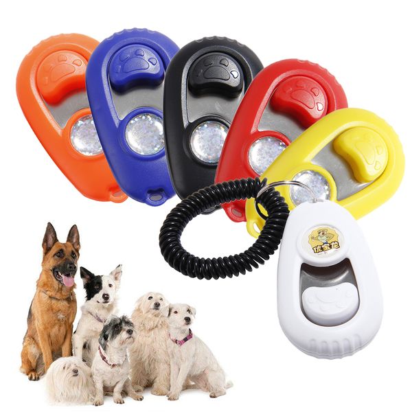 

dog training clicker pet cat dog training clicker plastic new dogs click trainer wrist strap sound key chain dogs whistle d40