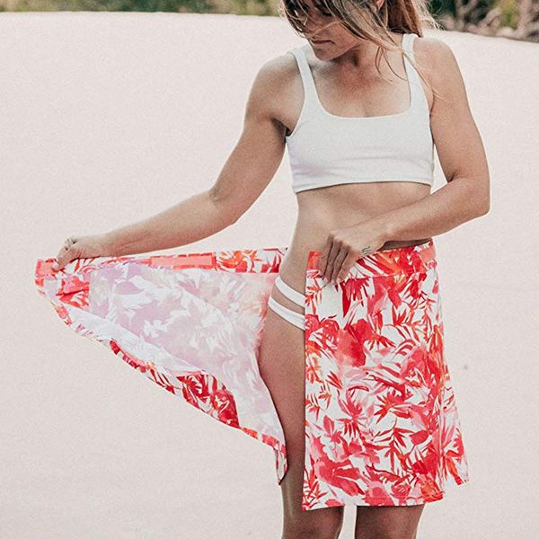 

women quick wrap skirt cover up travel lady beach summer skirt print faldas mujer moda 2019 d90527, Black